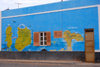 S. Maria, Sal island, Cape Verde / Cabo Verde: mural with a map of the archipelago - house faade - casa decorada com um mapa do arquiplago Cabe Verdiano - photo by R.Resende