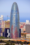 Barcelona, Catalonia: Agbar Tower - Torre Agbar - Jean Nouvel's mark on Barcelona's skyline - 'el supositori' - Poblenou, Sant Mart district - photo by B.Henry