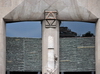 Barcelona, Catalonia: Gospel doors and flagellation sculpture at Gaud's Sagrada Familia cathedral, Passion faade - the bible in Catalan - photo by M.Torres