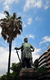 Barcelona, Catalonia: Roger de Llria statue, admiral of the fleet of the Crown of Aragon and of Sicily - Paseo de Lluis Companys and Paseo de Pujades - photo by M.Torres