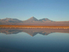 Atacama Desert/ deserto de Atacama (Atacama region), Chile: lake - mountain reflection - photo by S.Alston