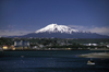 Puerto Montt, Llanquihue Province, Los Lagos Region, Chile: view of Puerto Montt with a snow-capped Andean peak behind the city - photo by C.Lovell