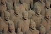 Xian, Shanxi Province, China: unearthed and upright - terracotta warriors of Emperor Qin Shi Huangdi - army marching - Mausoleum of the first Qin Emperor - Unesco World Heritage site - photo by R.Eime