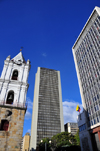 Bogota, Colombia: Avianca tower flanked by the Church of San Francisco and the Bank of the Republic - Av.Jimnez - Cra.7 - Veracruz - Santa Fe - photo by M.Torres