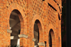 Bogota, Colombia: horseshoe arches of Santamara bullring - Neo Mudjar style decoration in brickwork - Plaza de Toros de Santamara - Centro Internacional de Bogot - barrio San Diego - Santa Fe - photo by M.Torres