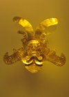 Bogota, Colombia: Gold Museum - Museo del Oro - Yotoco icon - impassive face - photo by M.Torres