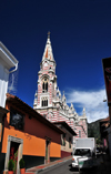 Bogota, Colombia: Calle 8 and Iglesia del Carmen - Centro Administrativo - La Candelaria - photo by M.Torres