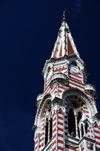 Bogota, Colombia: bell tower of Iglesia del Carmen - church spire - Salesians of Don Bosco - Centro Administrativo - La Candelaria - photo by M.Torres