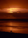 Cook Islands - Rarotonga island: sunset at black rock beach, west of Avarua - photo by B.Goode