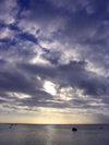 Cook Islands - Rarotonga island:  dusk - sky and water - Cumulus congestus clouds - photo by B.Goode