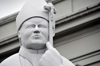 San Jos, Costa Rica: Metropolitan Cathedral - statue of Pope John Paul II by sculptor Jorge Jimnez Deredia - monumento a Juan Pablo II - photo by M.Torres