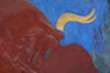 Crete, Greece - Knossos (Heraklion prefecture): detail of a bull - fresco (photo by A.Dnieprowsky)