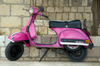 Croatia - Hvar island - Hvar: pink scooter - Vespa PX200E - single cylinder, air cooled 2-stroke - photo by P.Gustafson