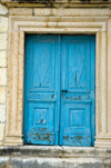 Croatia - Hvar island - Hvar: blue door in the old town - photo by P.Gustafson