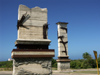 Cuba - Holgun province - monuments to the revolution abound; this one done up in concrete and bent steel - photo by G.Friedman