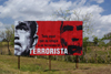 Santa Clara, Villa Clara province, Cuba: terrorist - anti-American billboard - photo by A.Ferrari