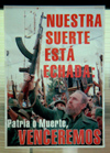 Cuba - Holgun - political poster - Fidel with AK-77 - 'Fatherland or Death - We shall win' - photo by G.Friedman