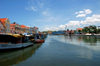 Curacao - Willemstad: boats in the floating market, shot from Wilhelmina Bridge - photo by S.Green