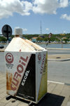 Curacao - Willemstad: Gas station advetising - photo by S.Green