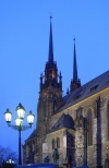 Czech Republic - Czech Republic - Brno / Brunn (Southern Moravia - Jihomoravsk - Brnensk kraj):  Gothic - St. Peter & Paul' s Cathedral - dusk / Dom na Petrove - photo by J.Kaman