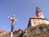 Czech Republic - Cesky Krumlov  (Southern Bohemia - Jihocesk - Budejovick kraj): Christ and the castle - photo by J.Kaman