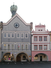 Czech Republic - Litomerice / Leitmeritz - st nad Labem Region (Northern Bohemia): U Kalich house, now the town hall, main square - Mirove namesti - architect Ambrosio Balli - photo by J.Kaman