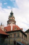 Czech Republic - Cesky Krumlov / Krummau (Southern Bohemia - Jihocesk - Budejovick kraj): Castle tower  (photo by M.Torres)