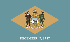 Delaware flag - motto: Liberty and Independence - United States of America / Estados Unidos / Etats Unis / EE.UU / EUA / USA-
