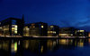 Denmark - Copenhagen / Kbenhavn / CPH: Lighted Buildings at Dusk (photo by G.Friedman)