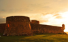Puerto Plata, Dominican republic: San Felipe fortress at sunset - located at the Puntilla Del Malecn - Fortaleza de San Felipe de Puerto Plata - photo by M.Torres