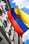 Quito, Ecuador: flag of Ecuador at the vice-president's palace - Calle Benalczar - Palacio de la Vicepresidencia - architect Durinni - photo by M.Torres