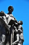 Quito, Ecuador: monument to Hermano Miguel - the friar educates children - Miguel Febres Cordero became a saint in 1984 - Plaza Hermano Miguel, Calles Montfar and Guayaquil - photo by M.Torres