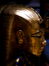 Africa - Egypt - Cairo: Funerary mask of Tutankhamun's mummy - Egyptian Museum - side view - photo by J.Fekete