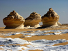 White Desert National Park / Sahara el Beyda, New Valley Governorate, Egypt: limestone and chalk rock formations sculpted by sandstorms - wind erosion - photo by J.Kaman