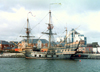 Salford, Greater Manchester, England: Francis Drake's Golden Hind - English galleon - photo by Miguel Torres