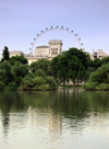 London: British Airways London Eye and Horse Guards' Road as seen from St James Park - photo by K.White