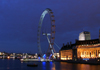 London: British Airways London Eye and the old County Hall -Lambeth -  at night - photo by K.White