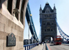 London: crossing Tower bridge - photo by K.White