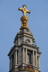 London, England: St Paul's Cathedral - Visitors view London from the Golden Gallery, above the dome - cross - photo by M.Torres