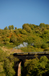 Dartmouth, Devon, England: Dartmouth railway - train on a viaduct - photo by T.Marshall