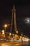 Blackpool - Lancashire, North West England, UK: illuminations and tower at night - photo by I.Middleton