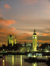 London, England: Big Ben, Westminster Palace and the Thames at dusk - photo by A.Bartel