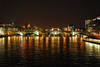 London: Southwark Bridge at night - looking downstream - Thames river - Tamisa - photo by M.Torres