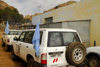 Eritrea - Senafe, Southern region: United Nations cars - UNMEE convoy - Nissan Patrol - photo by E.Petitalot
