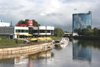 Estonia - Tartu / TAY (Tartumaa province): Business Centre, Atlantis Club and the River Emajgi (photo by A.Dnieprowsky)