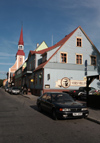 Estonia - Parnu: timber houses and Elizabeth church - photo by A.Dnieprowsky