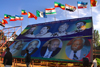 Addis Ababa, Ethiopia: propaganda - modern politicians seek legitimacy in historical figures - Meskal square - photo by M.Torres
