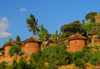 Lalibela, Amhara region, Ethiopia: two-storied huts on a hill side - photo by M.Torres