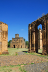 Gondar, Amhara Region, Ethiopia: Royal Enclosure - arch and Fasiladas' archive - UNESCO world heritage site - photo by M.Torres