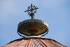 Lake Tana, Amhara, Ethiopia: Kebran Gabriel Monastery - cross on the roof top - photo by M.Torres